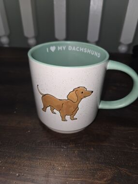 Hallmark White and Mint Green "I ♥ My Dachshund" Mug